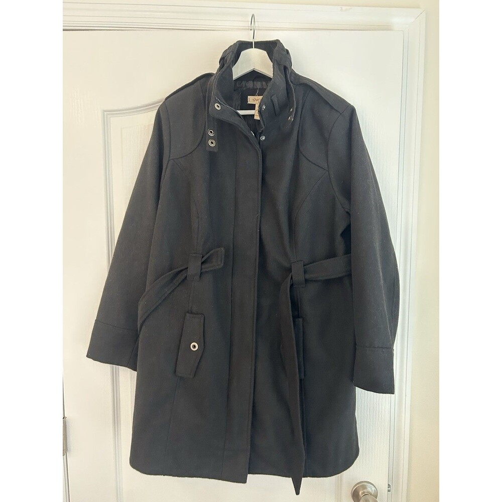 Paris Blues Vintage Raincoat Trench Coat Belt Jacket Women 1X Minimalist Preppy
